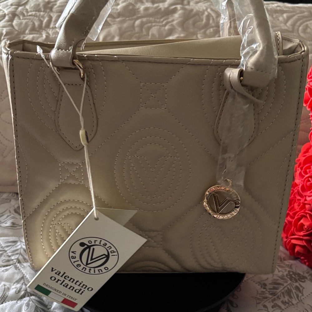 Valentino Orlandi Beige Shoulder Bag